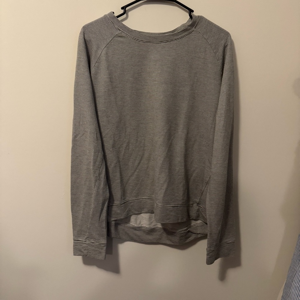 Altar’d state Gray Striped Long Sleeve Top large